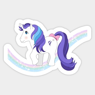 White unicorn with purple hair Sticker